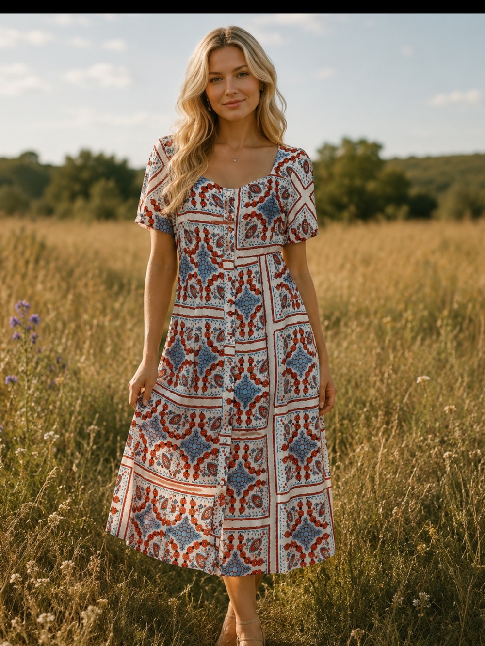 Maeve Multi Color Shortsleeved Dress
